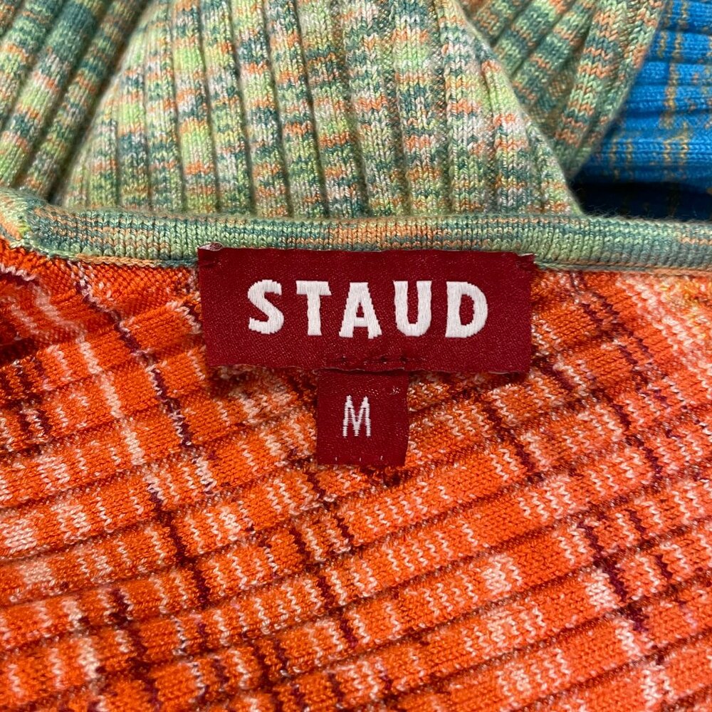 NEW STAUD "Dana" Rainbow Sweater Dress Bodycon Rib Knit Sleeveless Maxi Size M - Picture 9 of 11